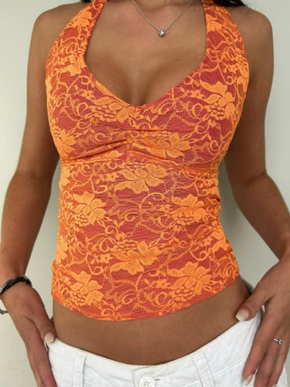 Zara Lace Halter Neck Camisole Top
